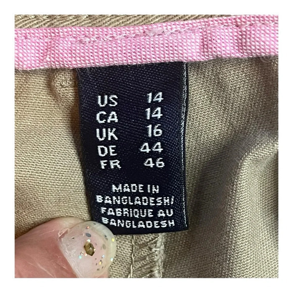 Lands' End Khaki Tan Ankle Pants Pockets Women Plus Size 14 - Picture 7 of 9